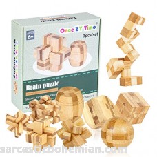 Wooden Puzzles Brain Teaser Burr Puzzles for Adults Kids IQ Challenge Toy Mind Game Gift Set Interlocking Cube Blocks nine pcs B07M6NSQRW